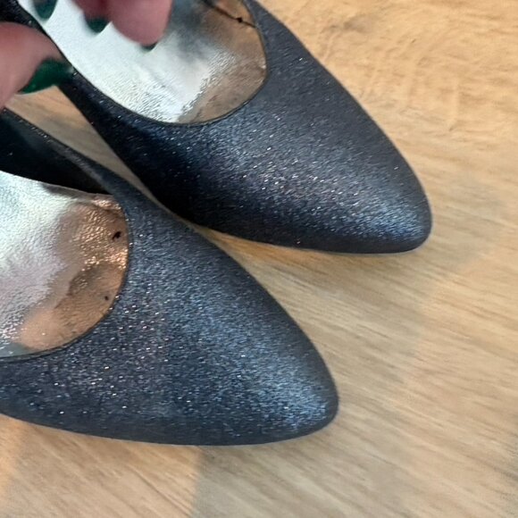 ** Stuart Weitzman dagger Sabbia Navy glitter stilettos‎ 8.5 - Picture 4 of 7